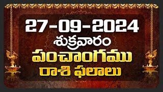 Daily Panchangam and Rasi Phalalu Telugu | 27th September 2024 Friday | Bhakthi Samacharam