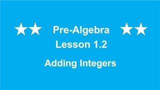 Pre-Algebra Lesson 1.2 Adding Integers by Rick Scarfi