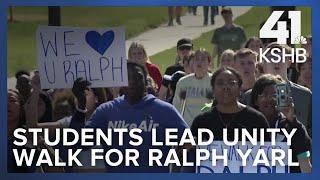 Staley High School students gathered for a unity walk for classmate Ralph Yarl