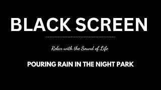 Rain Makes You Forget Insomnia and Stress | Pouring Rain in the Night Park, ASMR