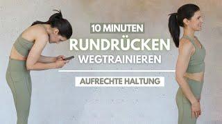 10 MIN Rundrücken Workout // Übungen um Rundrücken wegtrainieren + Haltung korrigieren | Tina Halder