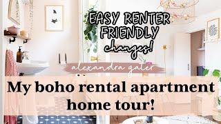 My cozy rental apartment home tour! | Boho eclectic style