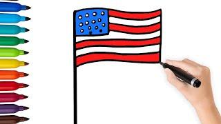 How to draw USA flag | USA Flag Drawing Easy | How to draw american flag