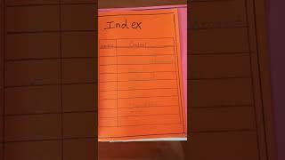 Class-1 School project | How to write Index & Acknowledgement #shorts