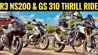 thrilling ride on Yamaha R3 NS 200 & BMW GS 310 | Adrenaline Ride | [PSR Rides]