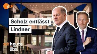 Scholz entlässt Lindner. Das Statement des Bundeskanzlers bei ZDFheute live