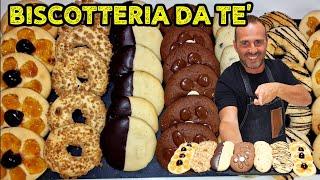 BISCOTTI DA TÈ ASSORTITI CON UNA SOLA PASTA FROLLA FATTA A MANO. VASSOIO SPETTACOLARE VARIE FANTASIE