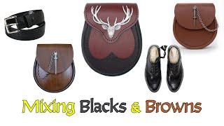 Mixing Black & Brown Leather Kilt Accessories