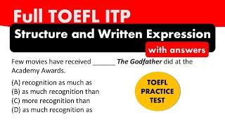 Full TOEFL ITP Structure & Written Expressions with Answers | TOEFL ITP Exam Prep | TOEFL Prep