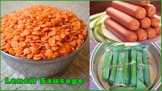 lentil Sausage Recipe  | Dal Sausage Making | Vegetable Sausage Recipes Indian | Home Made Sausage