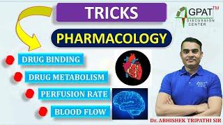 PHARMACOLOGY TRICK | DRUG BINDING, DRUG METABOLISM, PERFUSION RATE & BLOOD FLOW #pharmacology #gpat