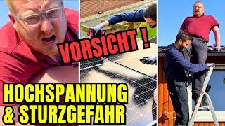 Balkonkraftwerk (Wechselrichter, Solarmodule, Kabel) - Montage auf Dach