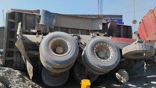 Accident Truck Dumper Body Work KATO Crane Operator| Truck Care Tv.