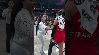 Vivica A Fox with A'ja Wilson, Chelsea Gray & Alysha Clark | Las Vegas Aces vs Indiana Fever WNBA