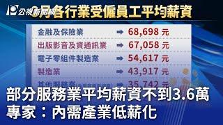 部分服務業平均薪資不到3.6萬 專家：內需產業低薪化｜20240510 公視晚間新聞