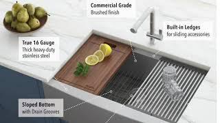 30-inch Apron-front Workstation Farmhouse Kitchen Sink