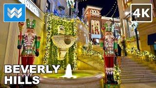 [4K]  Beverly Hills Rodeo Drive in Los Angeles, California - Christmas Walking Tour 