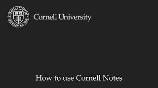 How to Use Cornell Notes