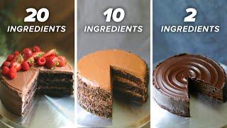 20-Ingredient vs. 10-Ingredient vs. 2-Ingredient Chocolate Cake • Tasty