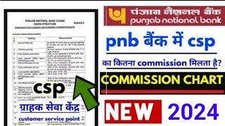 pnb csp commission chart 2024, pnb mini branch commission kitna milta hai, Punjab national bank csp