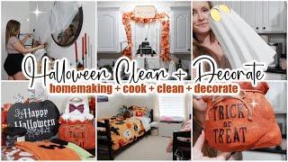  HALLOWEEN CLEAN + DECORATE // homemaking + cook + clean + easy treat idea