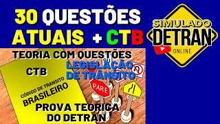 SIMULADO DETRAN ONLINE│30 QUESTÕES ATUAIS COM DICAS + CTB CAPÍTULO 2