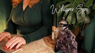 Whisper Spa Check In  ASMR  Soft Speaking, Typing, Tea