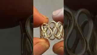 making a silver wire ring on a bending jig tool.
