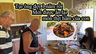 599 | Dâu Việt nấu nồi Thịt Hầm rượu vang, Bánh dâu tây đãi khách quí | Anh Thư family