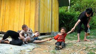 Harvesting green vegetables, going to sell - the boy's father was drunk - came to find the boy