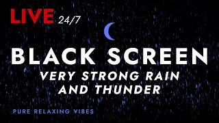  Sleep Fast with Pure Nature Rain and Incredible Present Thunder Sounds | Black Screen