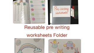 #Pre-writing worksheets pack | re- useable worksheets for 2 years old  toddlers