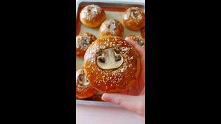 Mushroom stuffed buns | نان شکم پر قارچ #shorts