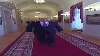 Wide Putin walking but every time he turns he gets wider