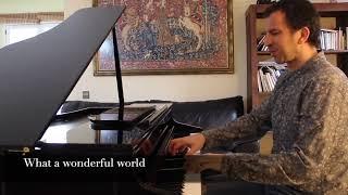 What a wonderful world - Louis Armstrong - Piano cover with lyrics - Con letra en pantalla