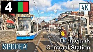 Cabinerit Tram 4 (Amsterdam) | Drentepark - Centraal Station (Tram Driver's POV)