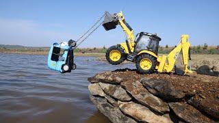 Auto Rickshaw And Truck Accident Biggest River Pulling Out JCB | Eicher Tractor | JCB Truck | CS Toy