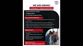 We’re #Hiring || Position: Lead Engineer - Piping & layout (m/f/d)