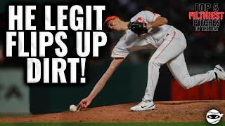 Tyler Rogers releases the ball so low that it kicks up DIRT from the Mound!