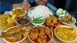 ITNA SARA KHANA khane ka ninja technique-asmr mukbang fish curry,chicken curry,spinach,mutton rice