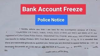 Bank Account Freeze,Police Notice,FIR 316(2),318(4),319(2),61(2) BNS and 66(D) and 66(C) IT Act