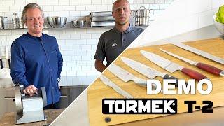 The fastest way to sharpen kitchen knives |  Tormek T-2 Pro Kitchen Knife Sharpener |  Live Demo