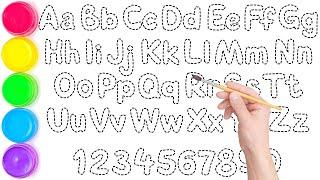 Let's Learn How to Draw and Paint Capital and Small Letters Alphabet with Numbers for Kids | Ks Art