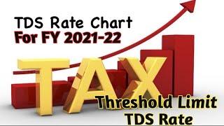 TDS Rate Chart For FY 2021-22 || Threshold Limit & TDS Rate