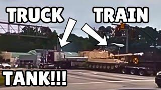 INCREDIBLE FOOTAGE | TRAIN vs TRUCK vs TANK