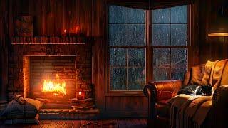 Enchanting Rain & Fireplace: Instant Relaxation Ambiance Delightful Tranquility ️