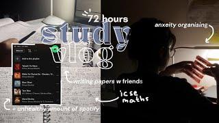 72 hours study vlog - icse maths boards | breakfast, asmr organising, revision papers, lofi | needie