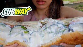 ASMR EATING SUBWAY TUNA SANDWICH & CHIPS REAL SOUND 먹방 NO TALKING TWILIGHT SHOW