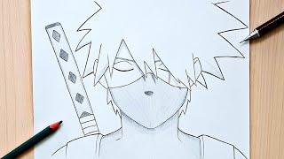 How To Draw Kakashi Hatake | kakashi Drawing Step by step Easy | Naruto : Tutorial