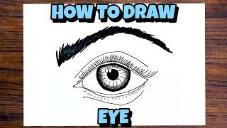 How to draw EYE easy step by step drawing tutorial